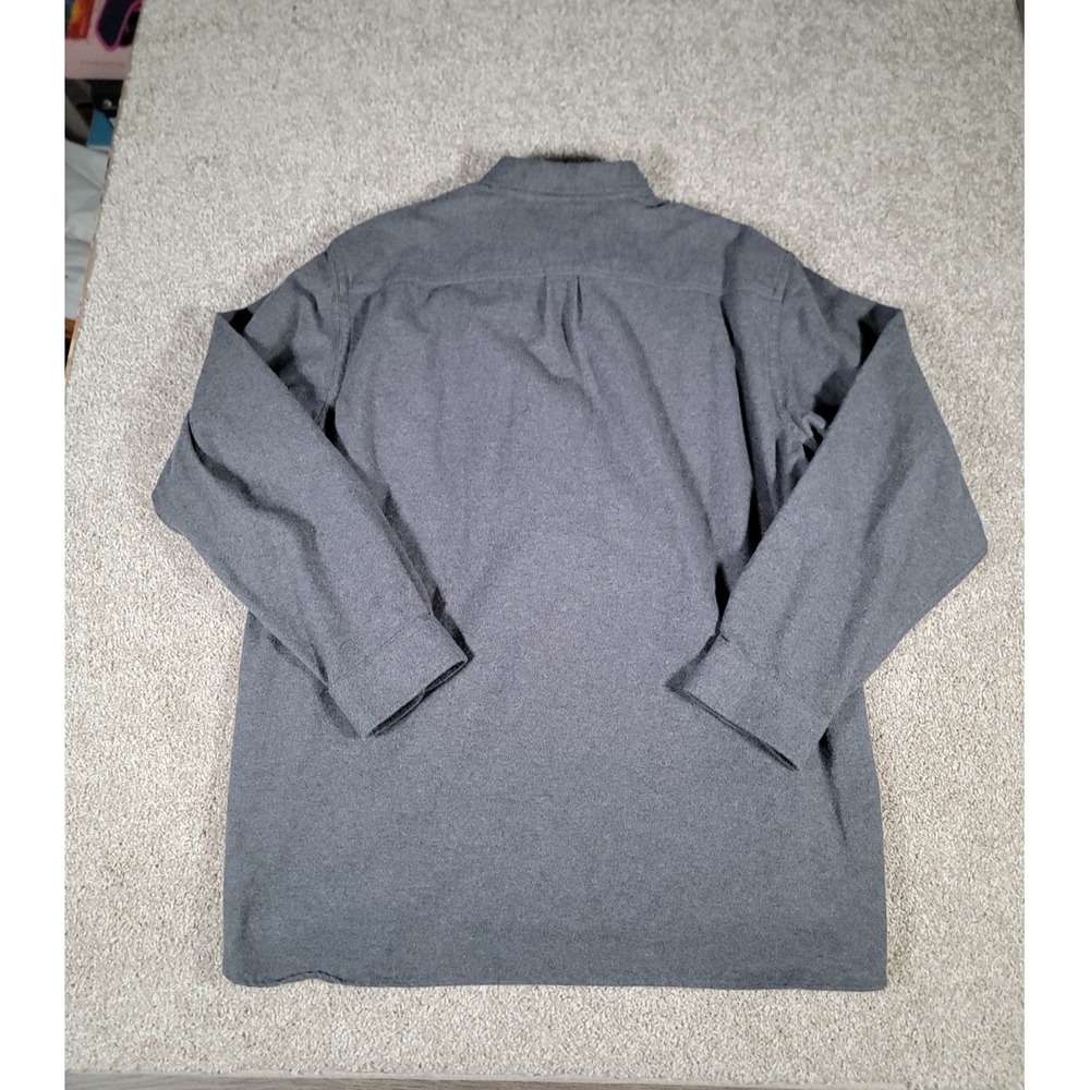 LL Bean Shirt 2XL Gray Men Chamois Flannel Long Sleeve Button Up Heavyweight NWT - Picture 3 of 16